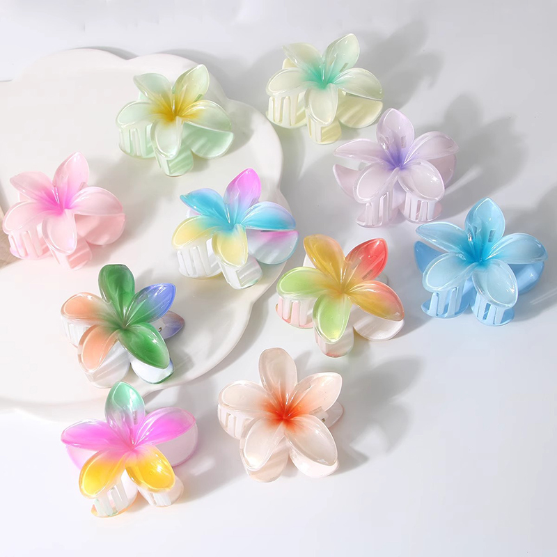 Pinza para el pelo con forma de flor para mujer y niña, pasadores de horquilla, soporte para cola de caballo, accesorios para la cabeza de playa, 8CM