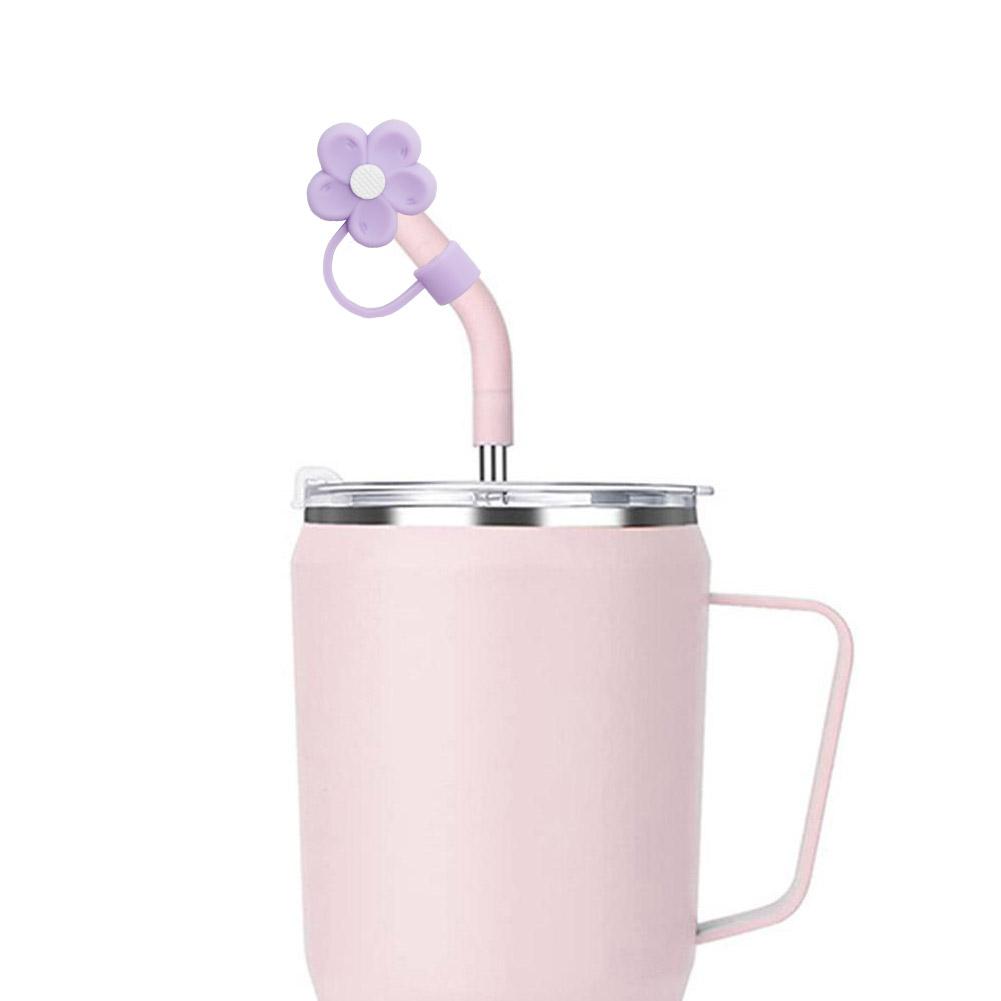 Stroh abdeckung für Stanley Tasse, süßer Stroh deckel, kompatibel mit 30 & 40oz Becher mit Griff, 10mm Silikon blumen stroh abdeckung