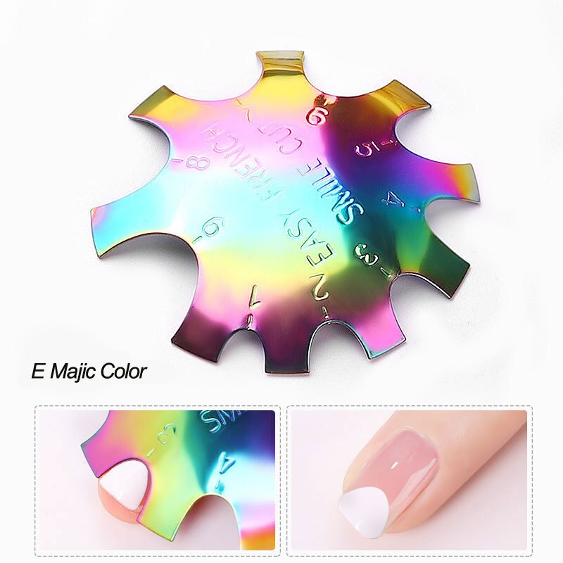 Pro 12 Style Easy French Smile Cut V Line Edge Trimmer Nail Cutter Almond Nail Stencil Styling Mold French Manicure Tools: Ivory