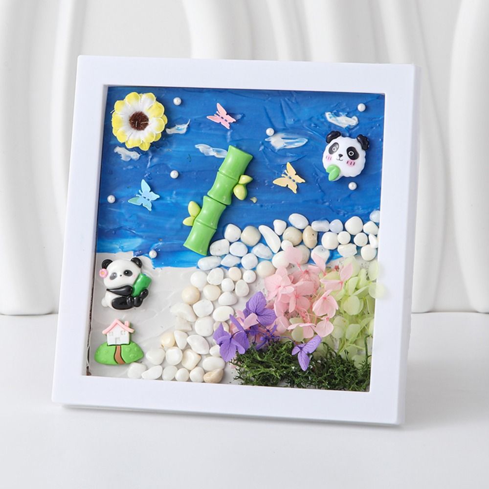Multicolor DIY Photo Frame Wood Material 3D 3D Ocean Scenery Painting Cartoon Handmade Photo Wood Frame Scrapbooking