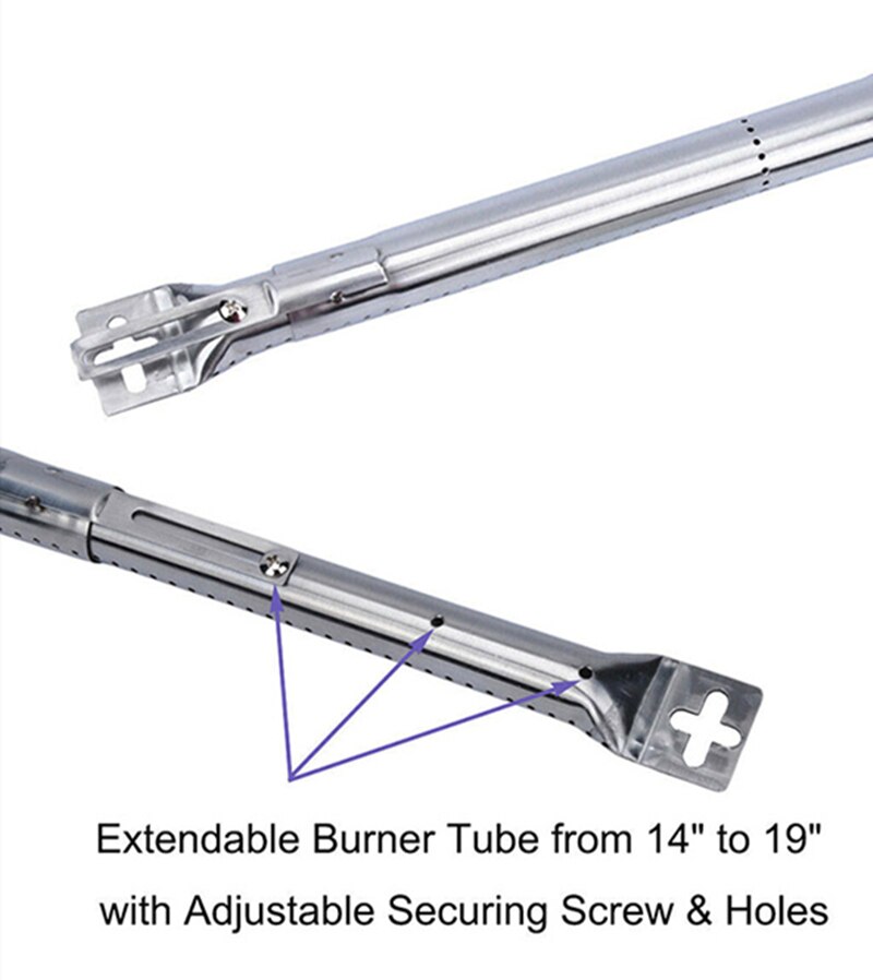 3PCS Universal Straight Pipe BBQ Grill Tube Burners Stainless Steel Gas Grill Parts Replacement