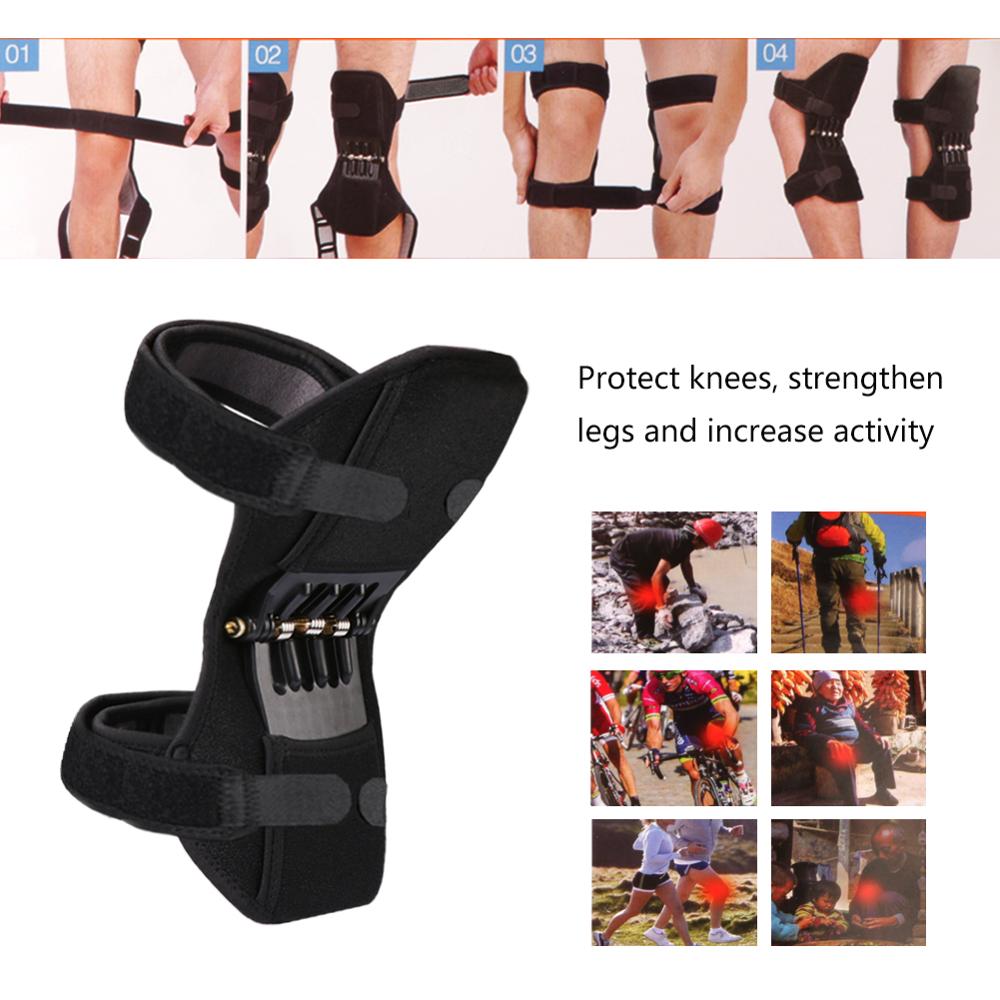 Rodillera para articulaciones, soporte transpirable antideslizante, alivio del dolor para la rodilla, estabilizador de fuerza de resorte, elevador de rodilla para ancianos deportivos