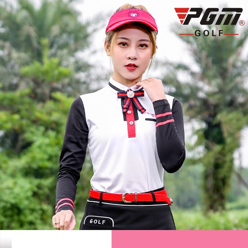 Golf Women Summer Clothing Set Ladies Sports Wear Skirts Set Long Sleeve Shirt Pleated Slim Skirts Sport Golf/Tennis Clothes Set: Navy Shirt / M