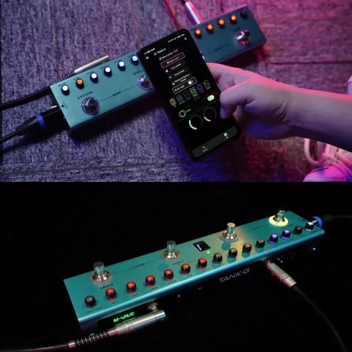 M-vave tank-g/tank-b/cubebaby bas/cubebaby ac/cube baby/tank mini genopladelig multieffektpedal til elektrisk akustisk guitar