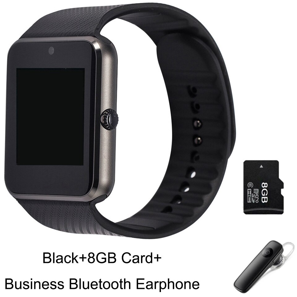 GT08 Bluetooth Intelligente Della Vigilanza Del Wristband SIM Carta di TF Del Telefono MP3 Smartwatch Per Apple iOS Android di SMS/chiamata di Promemoria Per Il Fitness macchina fotografica: BlackxCardxBusiness