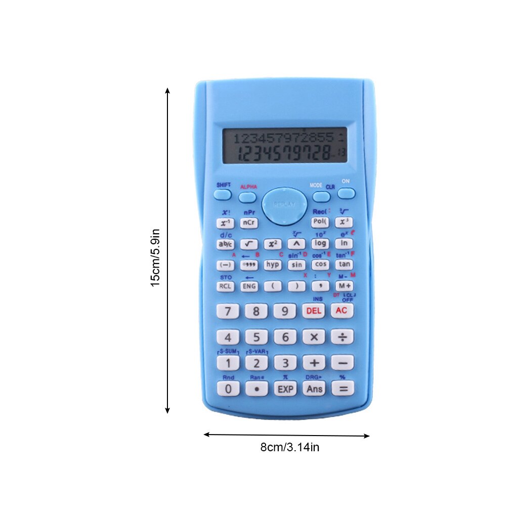 Calculator Engineering 12 Digits 2 Line Display Function Calculating Mathematics Accounting Pattern Random Mint Green: D