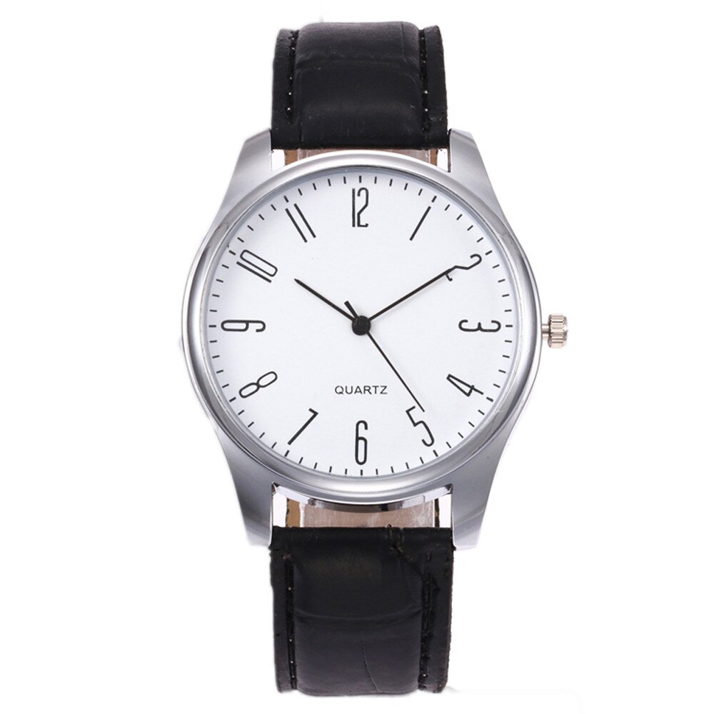 Mens Eenvoudige Zakelijke Mode Lederen Quartz Horloge: Bronze