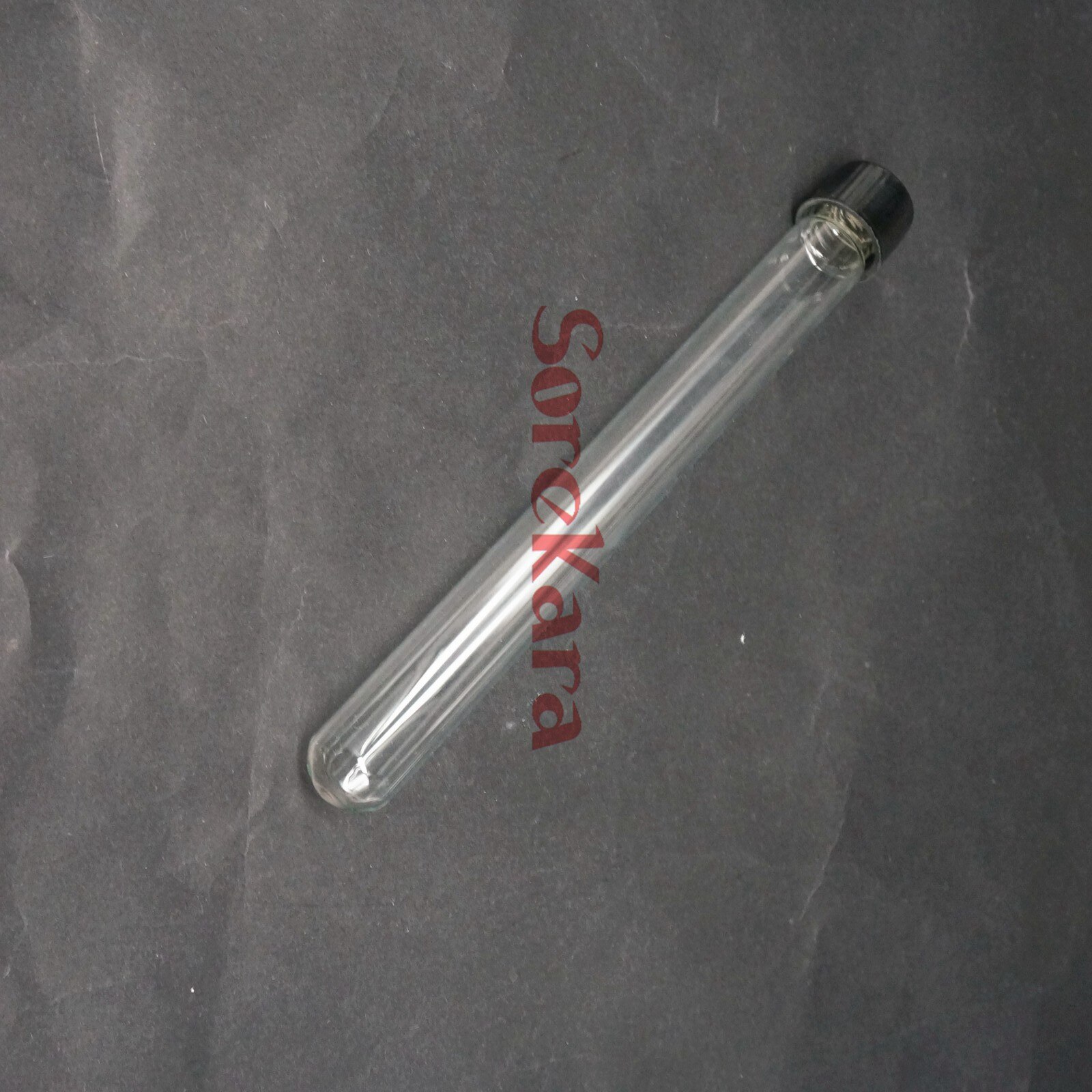 LOT 5 18x180mm Glass Test Tube Round bottom with Screw Cap for Chemistry Laboratory