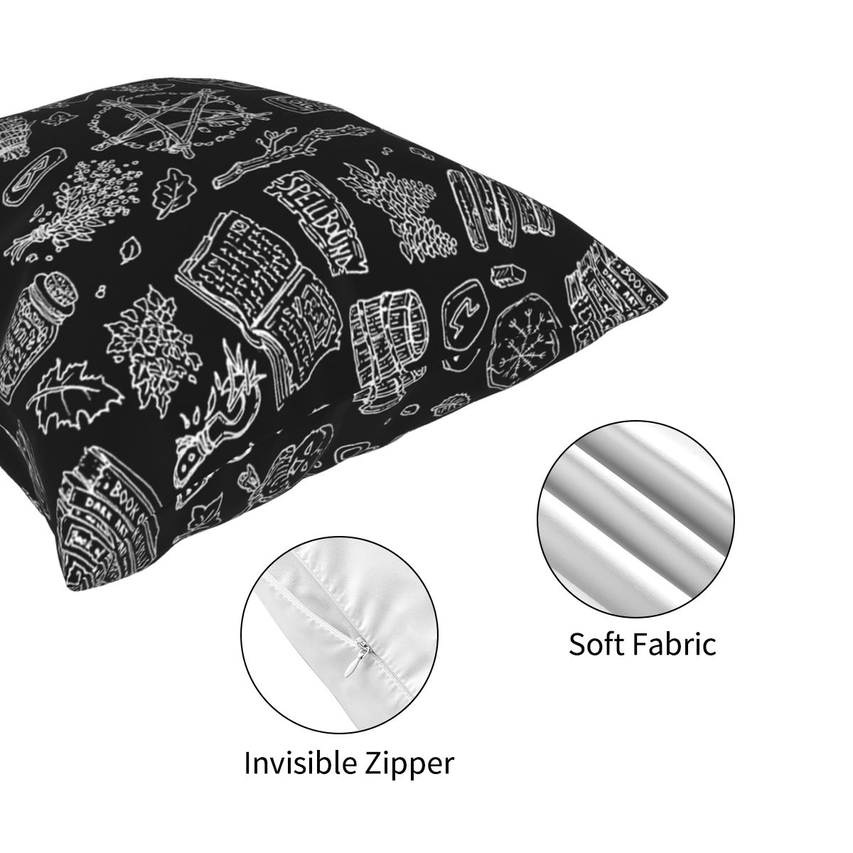 Dark Pagan Witches Gothic Goth Pillow Cover Decoration Cushion Cover Throw Pillow for Home Polyester Double-sided Printing