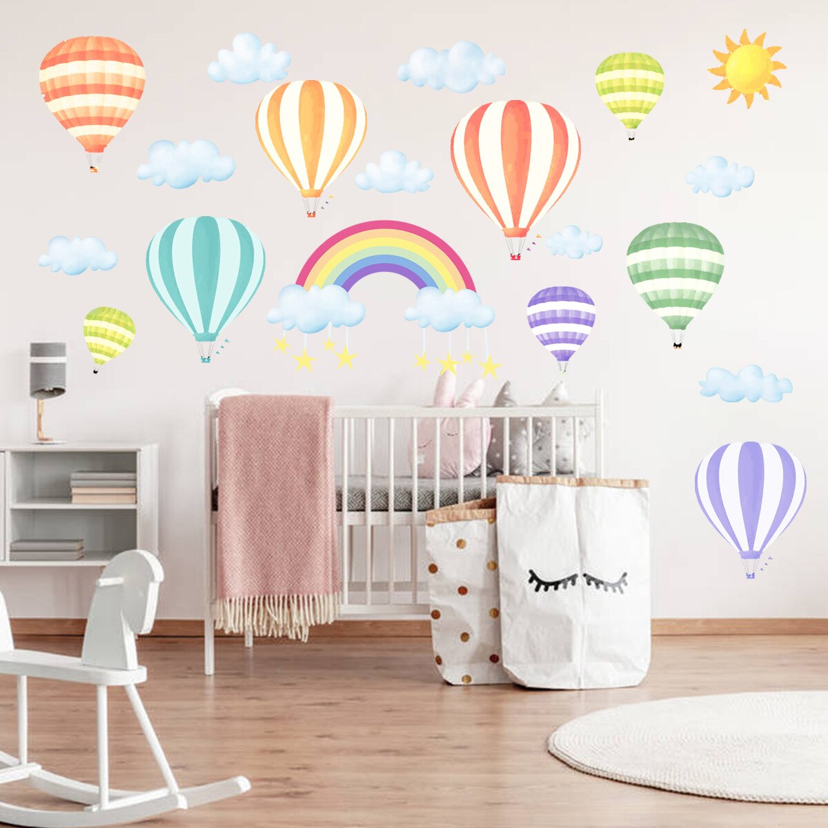 Vinilos Decorativos Adhesivos Arco Iris Rosa Y Beige Rainbows1