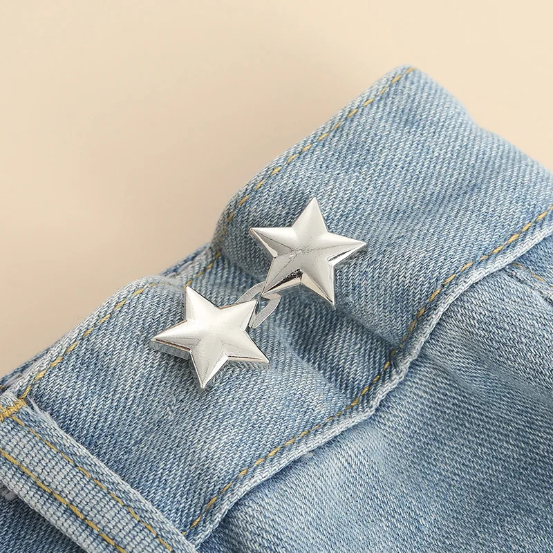 1 paire de boutons en jean, Clips réglables pour pantalons, jupes, tendeur de taille, boucle, bouton-pression, broche de pantalon, bouton rétractable: Cuivre