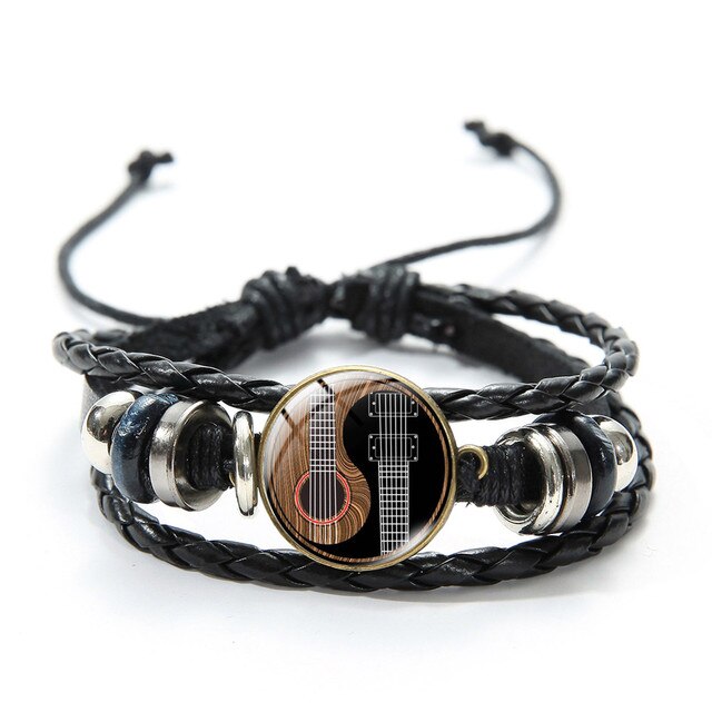 Steampunk Gear Yin Yang plecione skórzane bransoletki dla kobiet mężczyzn Tai Chi drzewo życia artystyczny wzór szklaną kopułą Charm bransoletka: Style  1