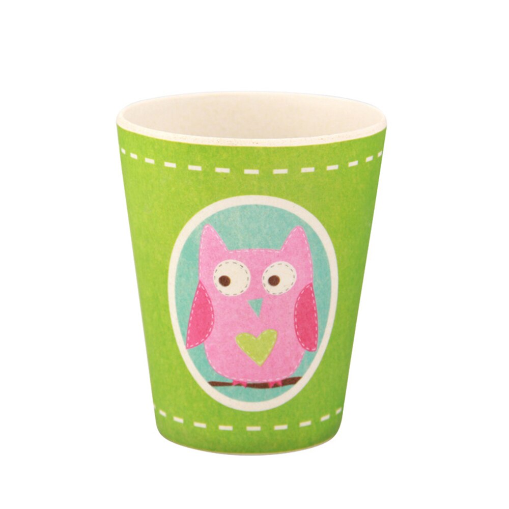 260mL Kawaii Cartoon Animals Bamboo Fiber Mugs Cup for Kids Baby Children: Small Owl