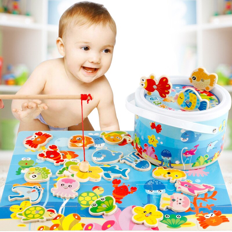 Vis Educatief Baby Houten Speelgoed Magnetische Vissen Speelgoed Set Kerstcadeaus Kinderen Educatief Spel Educatief Speelgoed M41