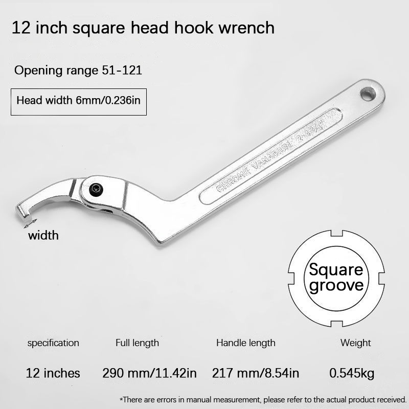Crescent wrench Adjustable wrench hook C-wrench tool nut bolt Hand tool: Red