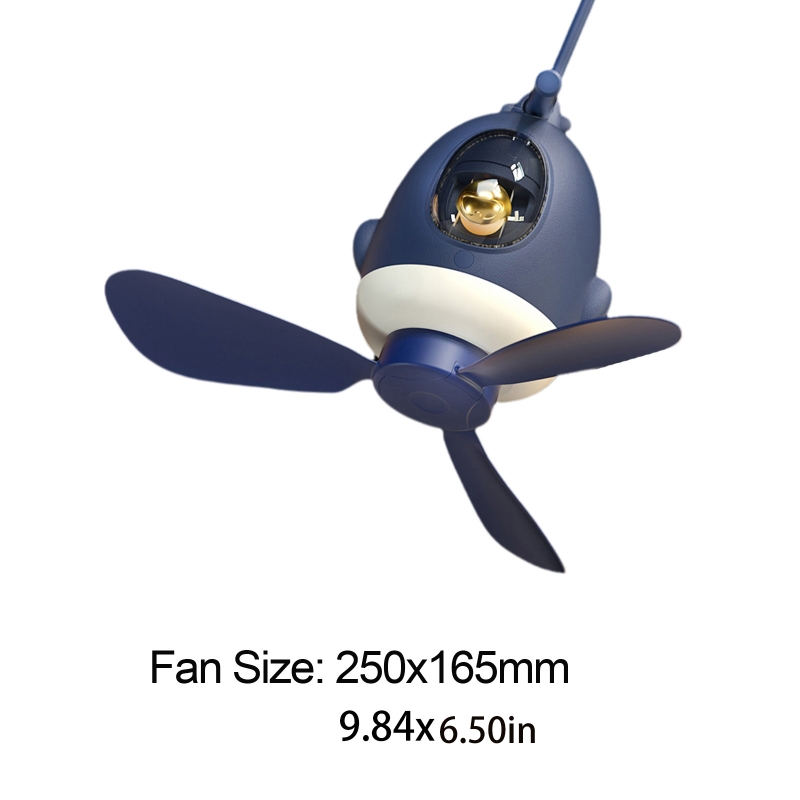 3 in 1 Silent Hanging Fan 9.8 inch Remote Control Ceiling Fan with Light+Hook K5DB