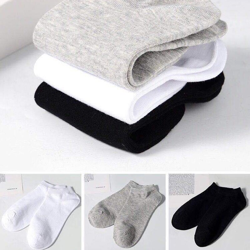 10 Pairs Vrouwen Sokken Ademend Sportsokken Effen Kleur Boot Sokken Comfortabele Katoenen Sokjes Wit Zwart