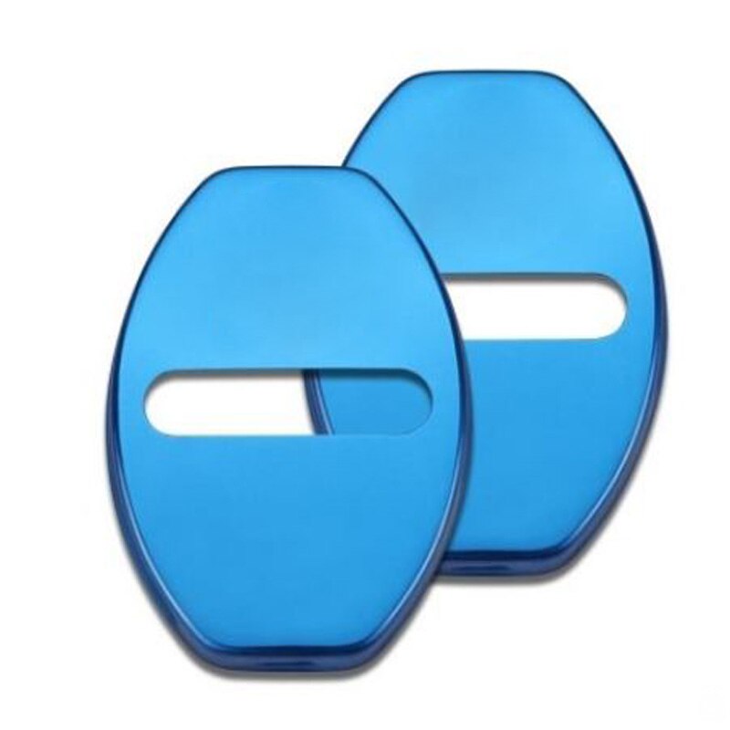 Housse de protection de serrure de porte VW | En acier inoxydable, 10 ensembles, pour Polo Golf 7 6 Passat B5 B6 Tiguan R Line, autocollants de voiture, accessoires: Bleu