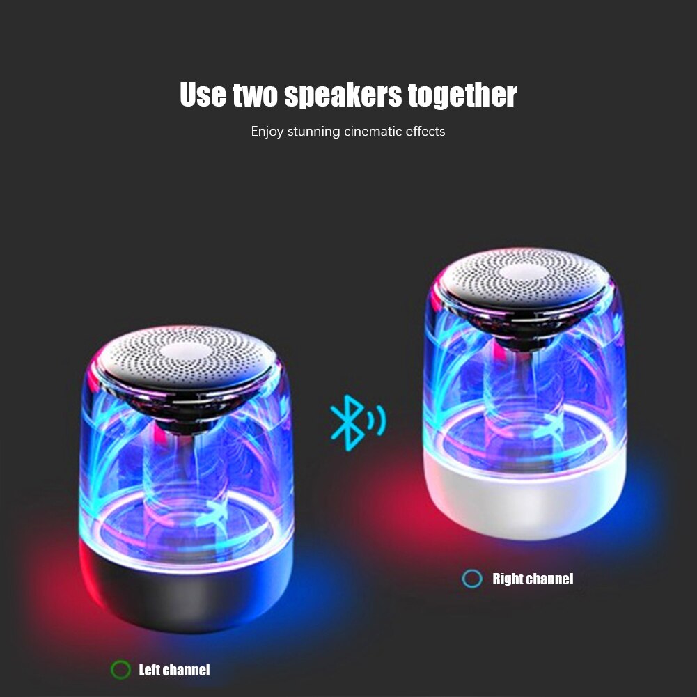 3W Heavy Bass Portable Crystal Bluetooth Car Speaker Built-In HD Mic Waterproof Car Speaker Free Best Selling