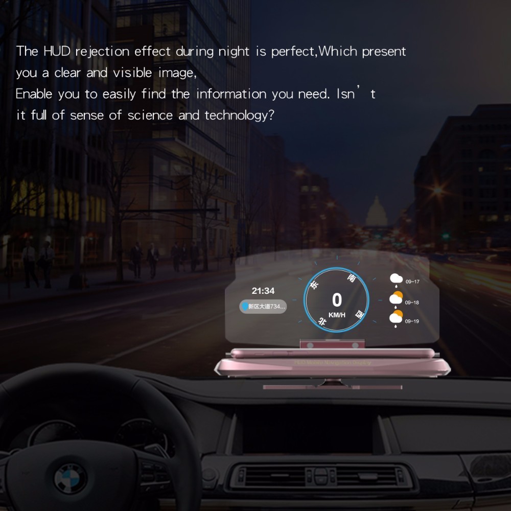 Ohanee universele mobiele telefoon autohouder voorruitprojector hud head-up display 6.5 inch hoesje voor iphone hoesje voor samsung gps