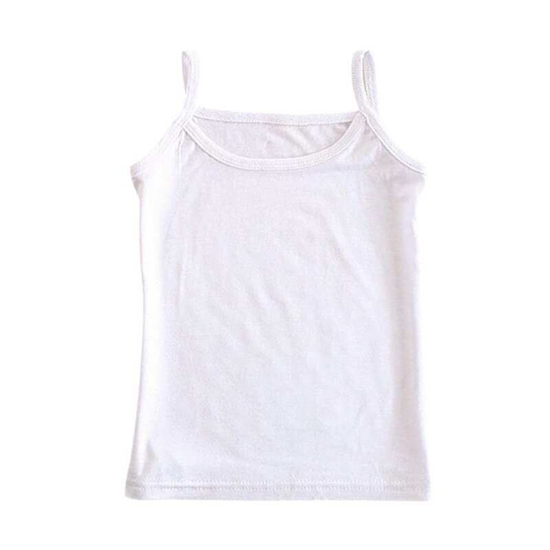 Kids Girls Summer Vest Cotton Solid Camisole Singlet Girls Undershirts Teenager Tank Children Tops Clothings: W / 6