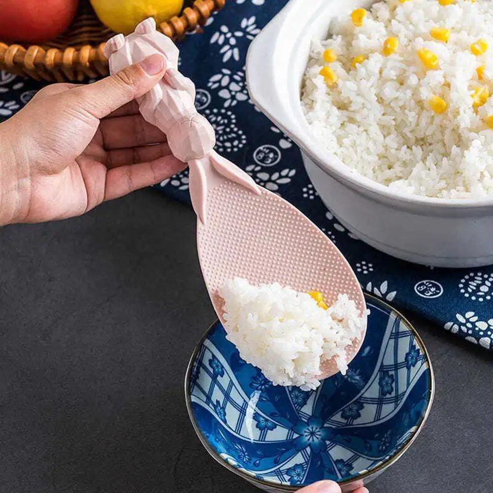 Kitchen Rabbit Rice Spoon No Sticky Table Paddle Stand Scoop Ladle Cooking Tools Kitchen Utensil Rice Cooker Shovel Accessories
