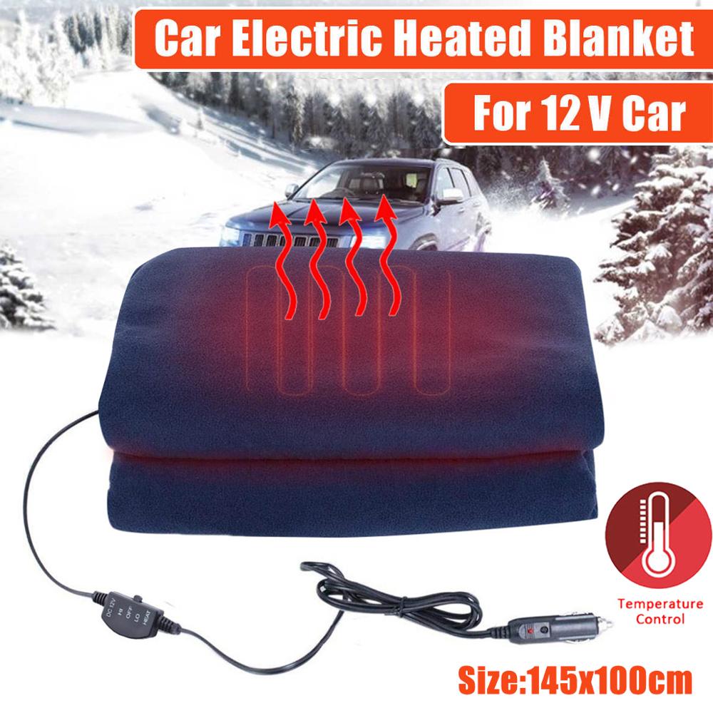12v bil opvarmning tæppe fleece universal elektrisk opvarmet tæppe til vinter udendørs camping rejser elektrisk opvarmetæppe