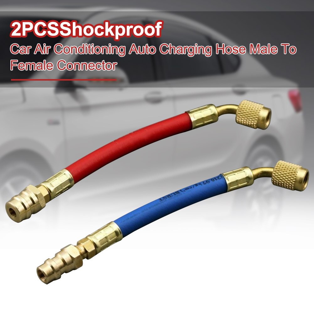 2 uds accesorios de aire acondicionado de coche herramienta a prueba de golpes conector de manguera de carga adaptador de latón macho a hembra Auto Universal