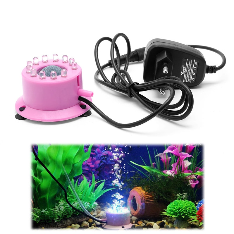 Mini Kleurrijke Dompelpompen Aquarium Licht 12 Leds Air Gordijn Bellen Aquarium Accessoires Onderwater Gebruik