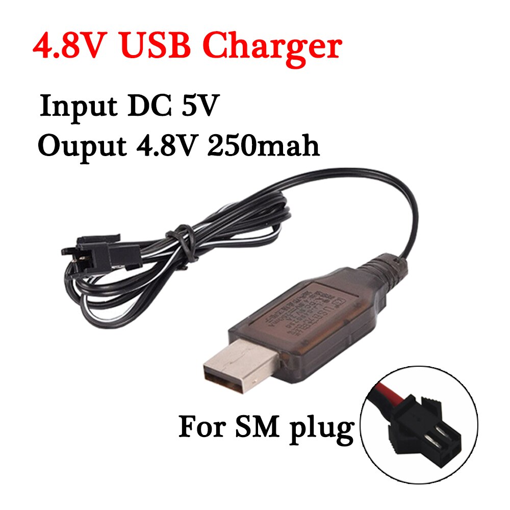 3.6V 4.8V 6.0V 7.2V Lader Voor Nicd Nimh Batterij Input 110V-240V Met sm Plug Charger Voor Rc Speelgoed 4.8V 7.2V Batterij Oplader: 4.8V USB