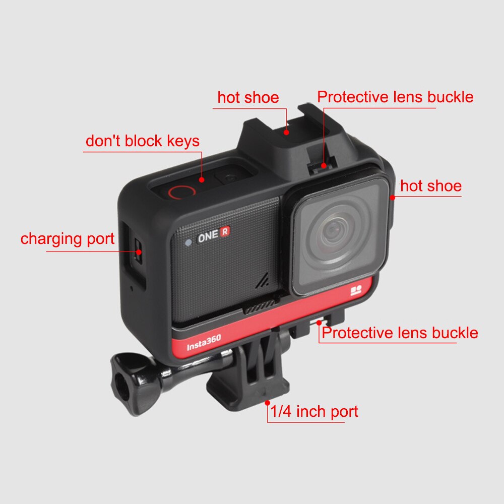 Standaard Montage Beugel Anti Anti-Collision Frame Kooi Met 2 Cold Shoe Mount Voor Insta360 Een R panoramisch Actie Camera