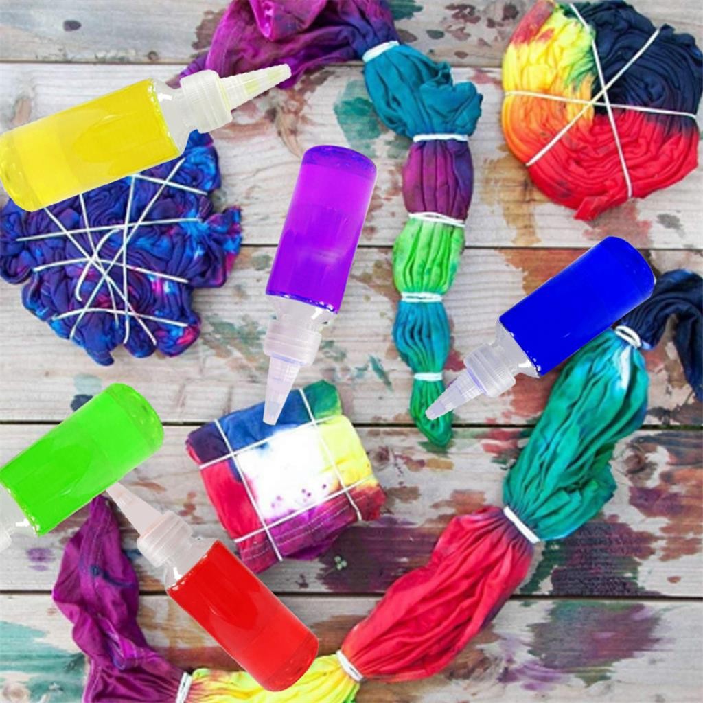 5 flasker gør-det-selv-sæt til stof tekstil kunsthåndværk kit muti-farve farvestoffer permanent maling til gør-det-selv kunst tøj stof 50ml dropships