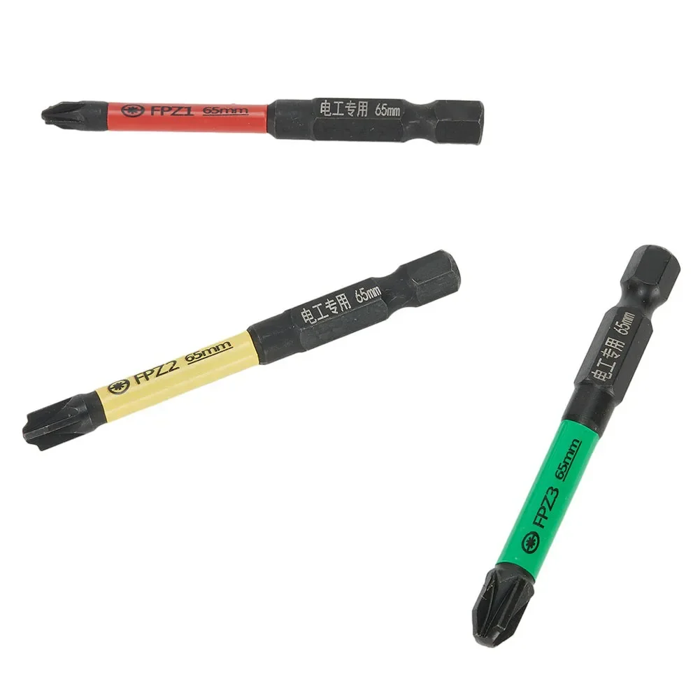 3 stk. 65mm magnetiske spesialbits med spor, muttertrekkere med batchhode, fpz 1 , fpz 2, fpz 3 for pipebryter, håndverktøy