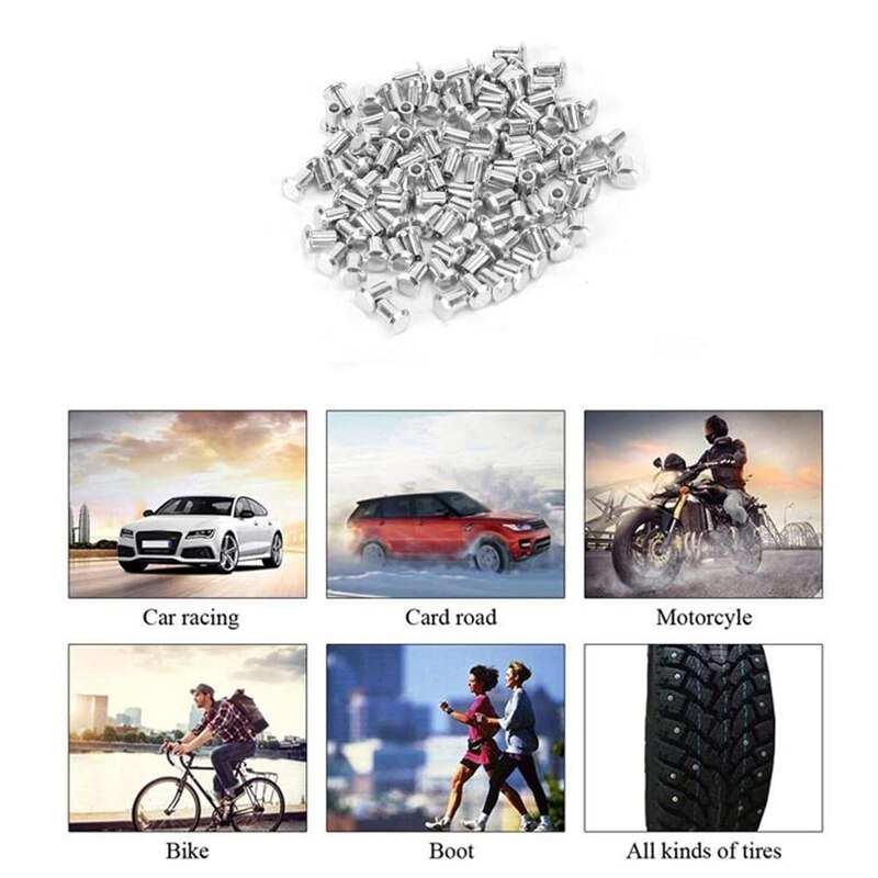 Snow Screw Tire Studs,Screw Stud Tyre Snow Chains Tire Spikes for Car Truck SUV ATV Wheel Tire Stud Screws Nails(100Pcs)