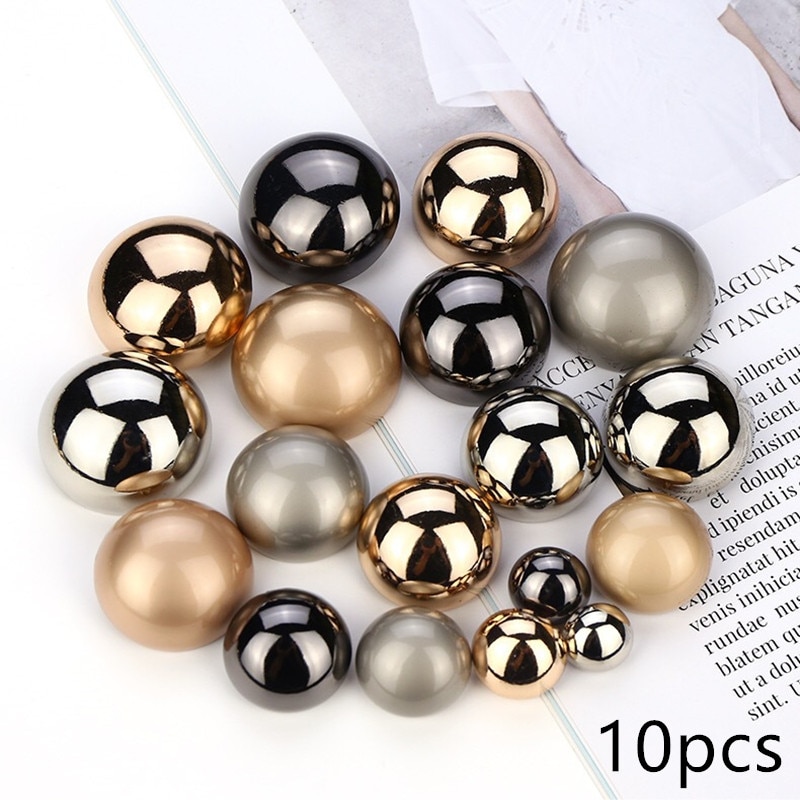10 #39 10/15/20/25mm metal små knapper til tøj syning kuppelformede dametøj frakke skjorte knapper guld sorte syning knapper