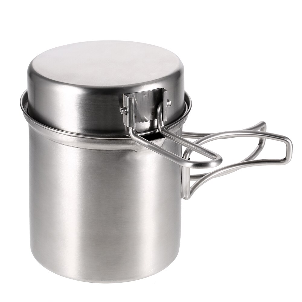 Portable Stainless Steel Camping Stove Burning Stove Cooking Pot Set Outdoor Hiking travel Backpacking Picnic Cookware Tableware