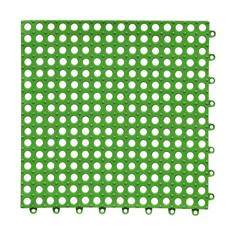 PVC Bath Mat Interlocking Non Slip Drainage Floor Tiles Shower Floor Mat with Drain Holes Suction Cup Floor Mat for Kitchen J2FA: Green