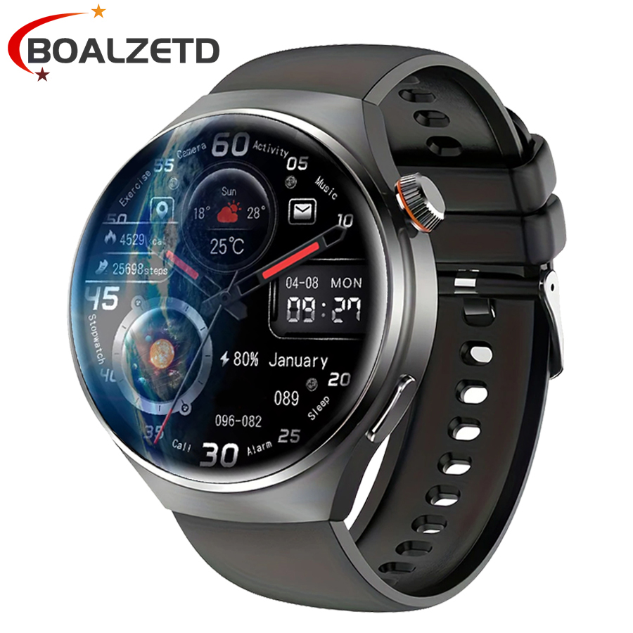 2025 Nuovo orologio 4 pro accorto guarda per uomo donna regalo in sport SmartWatch design definitivo Bluetooth chiamata telefonica orologio da polso cinturino GPS: BIANCO