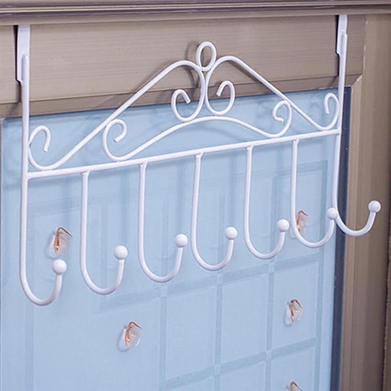 Over Deur Metalen Hanger Beugel 7 Haken Handdoek Hoed Kapstokken Opknoping Opbergrek Overdoor Organizer Accessoires