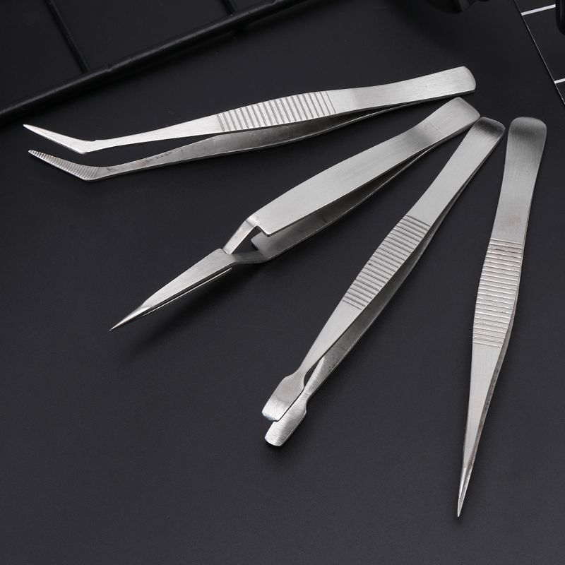 4 Pcs/set Precision Stainless Steel Tweezers Set For Beauty Nail Art Handmade Jewelry Making Crafts Picking Tools