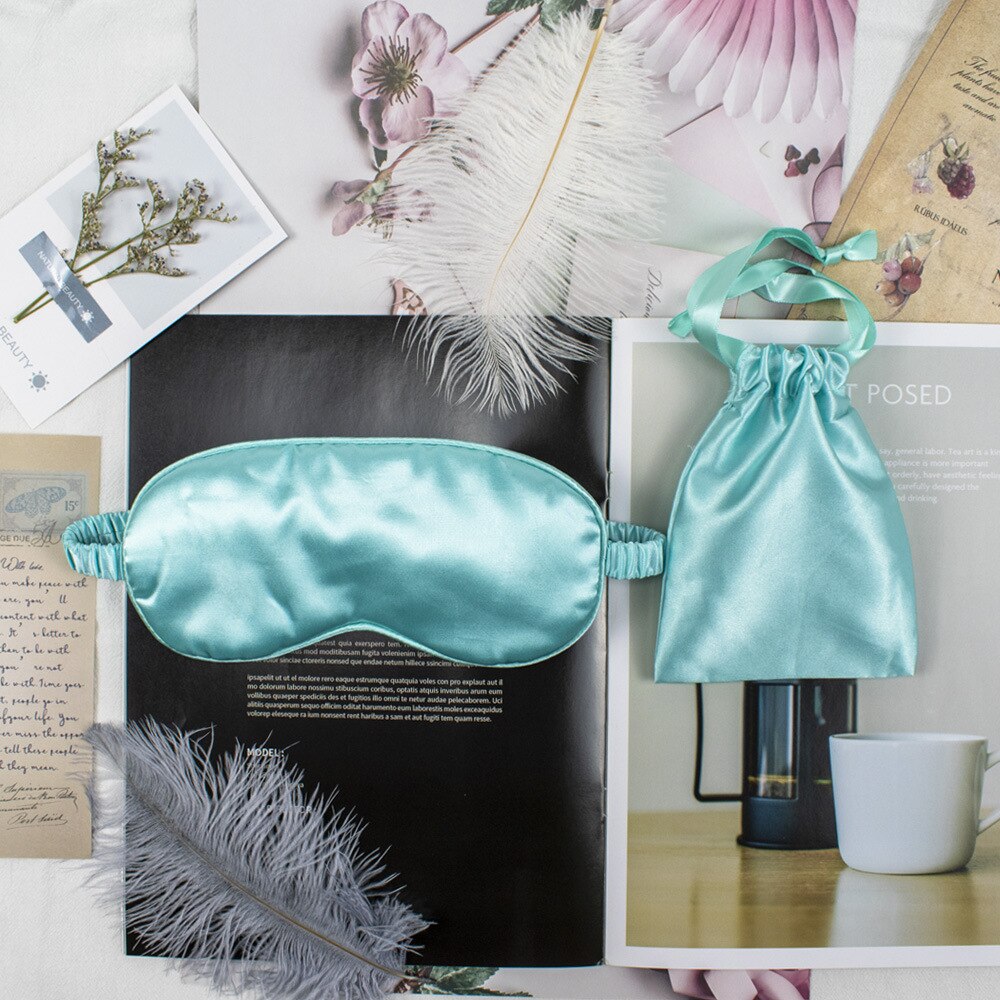 Silk Sleeping Eye Mask Double-Side Shading EyeShade Sleeping Eye Mask Cover Eyepatch Blindfolds Eyeshade Health Sleep Shield: Fresh green c