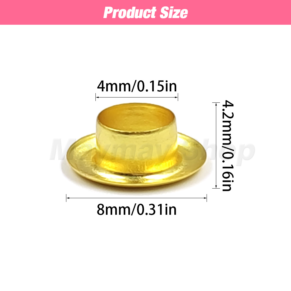 100 ensembles de œillets multicolores de 4mm, anneau métallique avec rondelle pour Scrapbooking, chaussures, casquette de ceinture, étiquettes de sac, vêtements, bricolage, maroquinerie