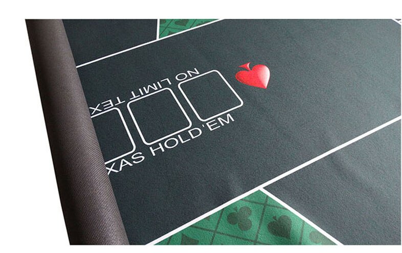 1pc texas hold'em gummimåtte poker spil bordplade digital print ruskind casino layout med bærepose størrelse :90 x 180cm