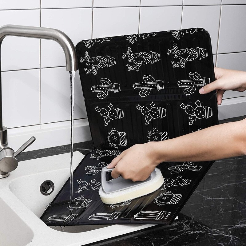 Protector antisalpicaduras de aceite, lámina de aluminio plegable, tablero a prueba de salpicaduras, deflector de grasa, pantallas de pared, utensilios de cocina, herramientas de cocina