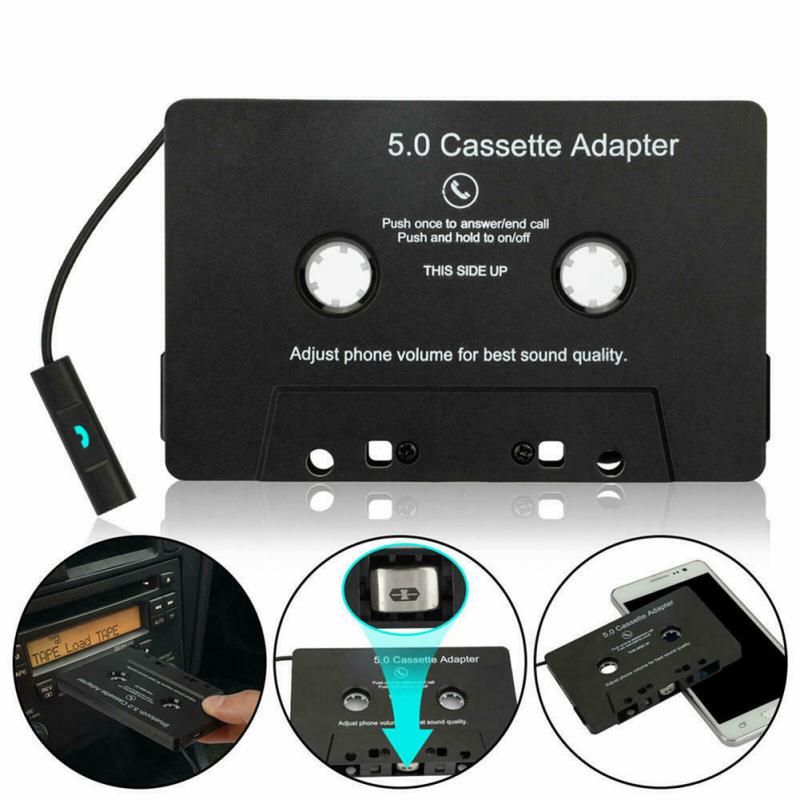 Car Cassette Player Tape Audio Aux Adapter Smartphone Cassette Adapter Bluetooth-compatible 5.0 Car MP3 Built-in Microphone