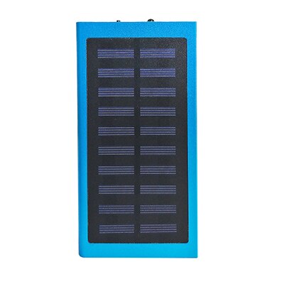 Slim 20000 Mah Solar Power Bank Draagbare Lader Ultra-Dunne Polymeer Powerbank Externe Batterij Power Bank Voor Xiaomi iphone: Blauw