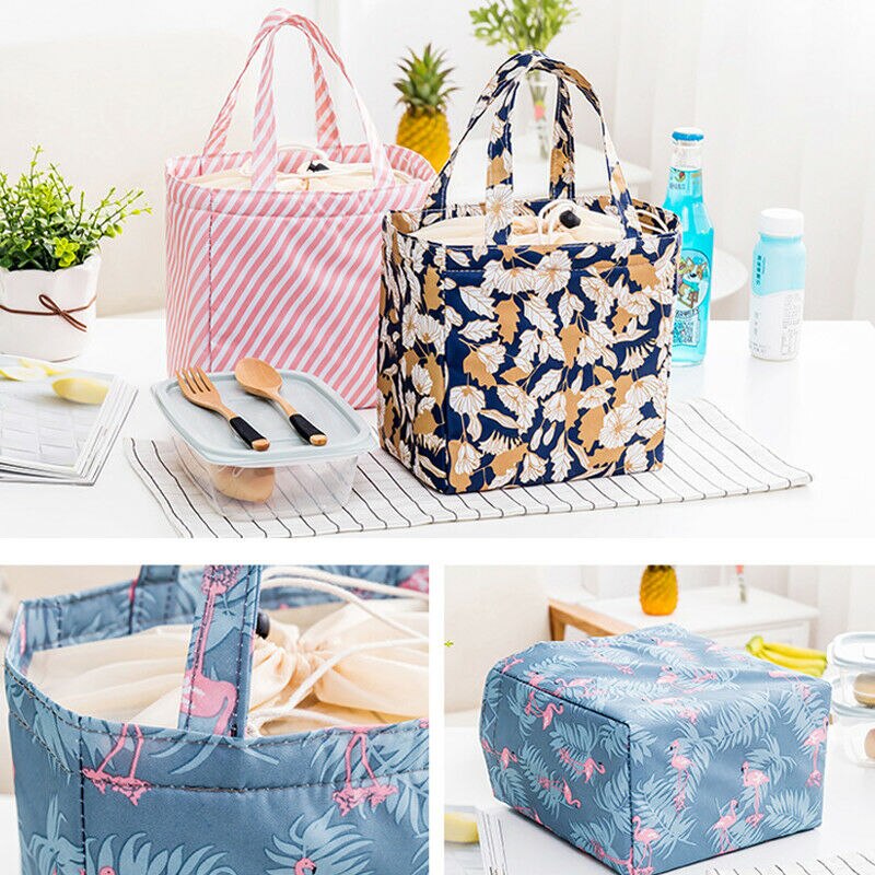 Camping Hiking Outdoor Work School Picnic Bags Portable Insulated Thermal Cooler Lunch Box Carry Tote Picnic Case Storage Bag