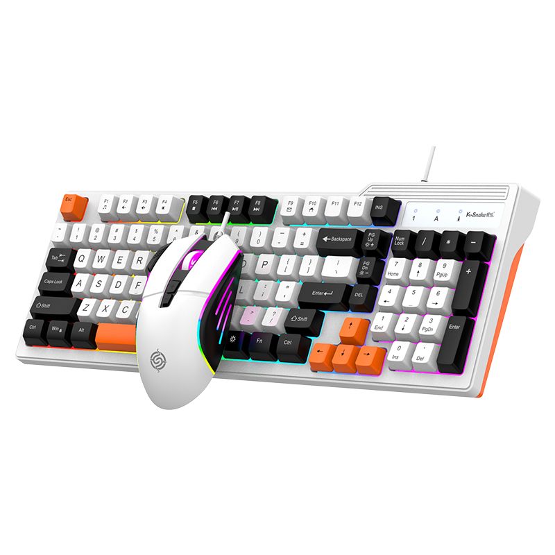 K-snake KM800 Pro wired mechanical feel keyboard and mouse set RGB segmented DPI mecha wind pattern laptop office