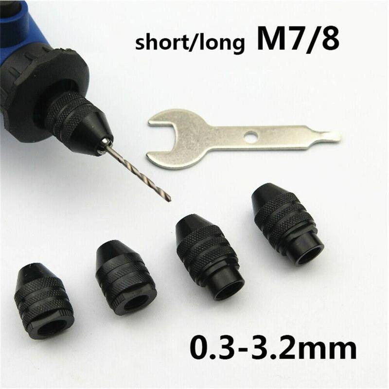 Mini portabrocas sin llave, M7, M8X0.75, cambio rápido para herramientas rotativas de tres mandíbulas, taladro J0H6