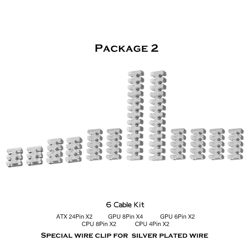 PSU Cable Slot Manager Comb PC Module Line Seat Silver Jacketed Wire Clip 1.8-2mm ATX/GPU/CPU 24Pin 8Pin 6Pin 4Pin